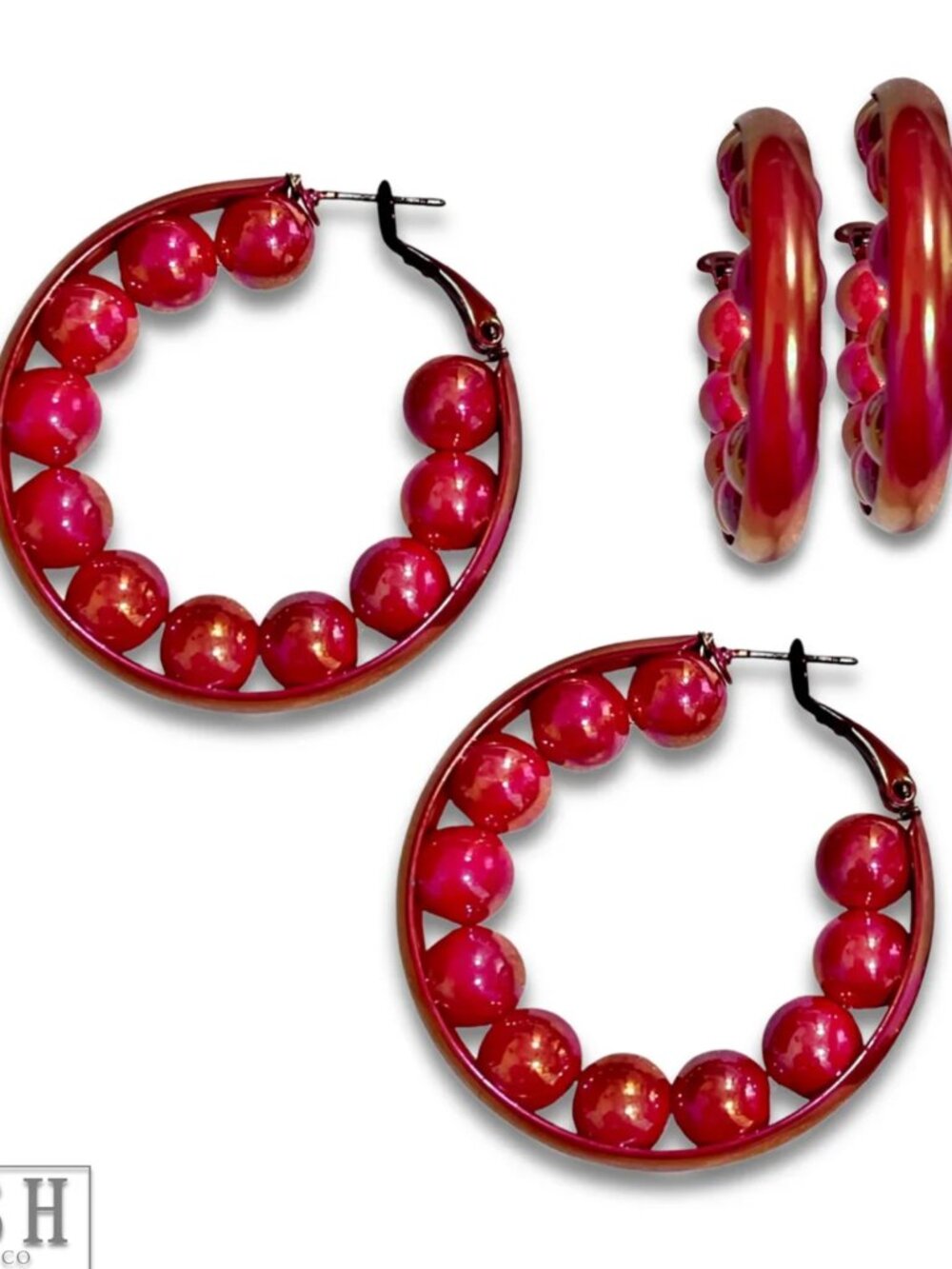Iridescent Hoop Earrings.